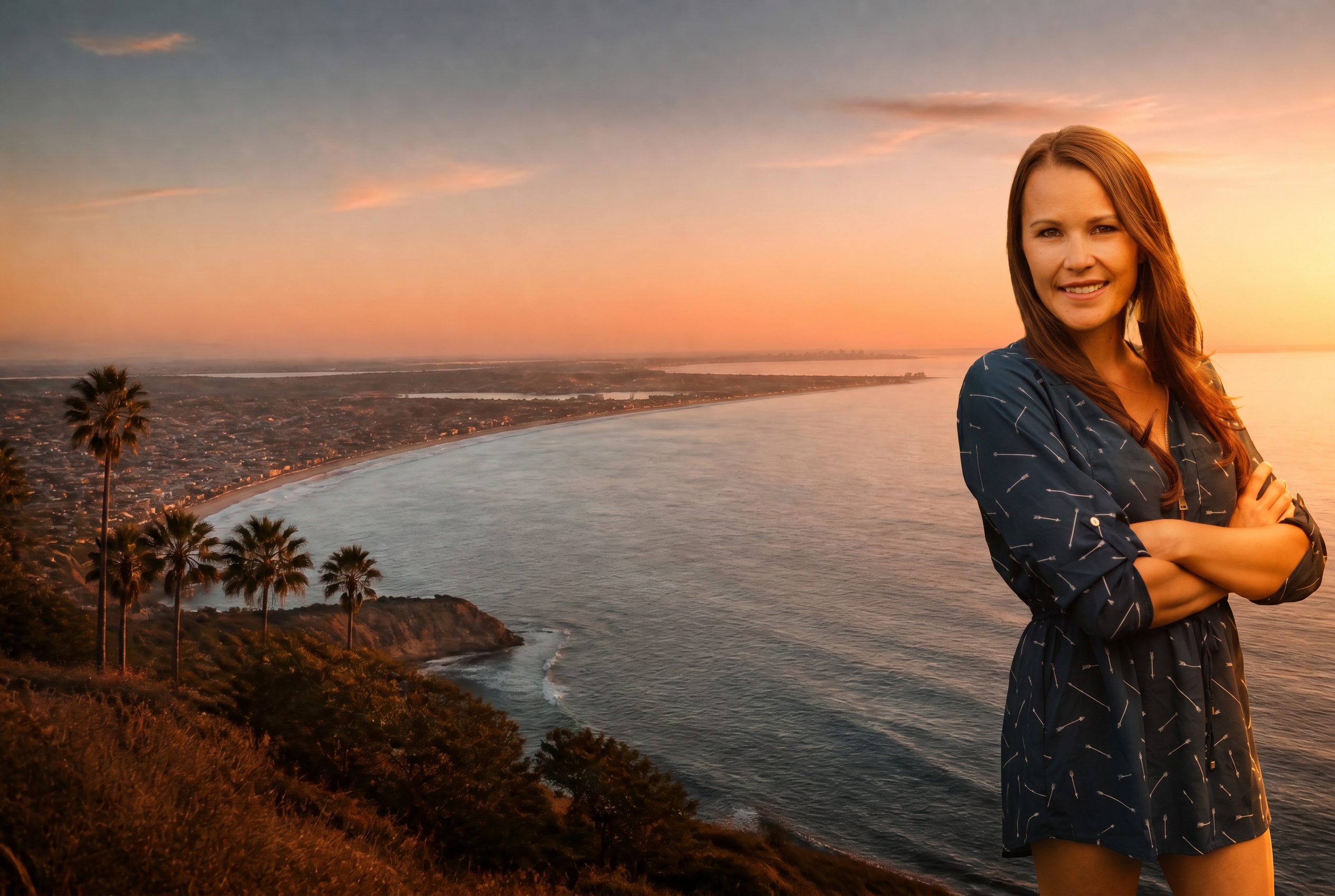 San Diego coastline at golden hour